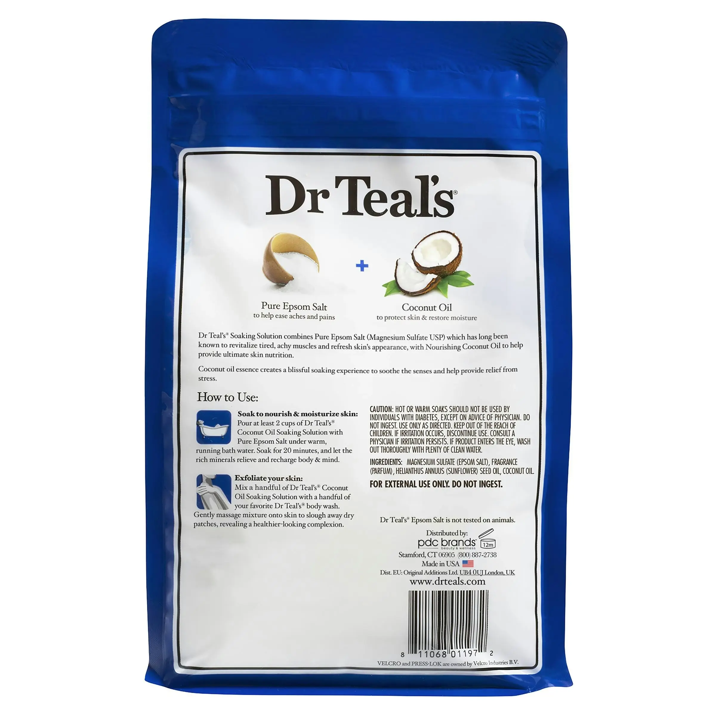 Dr Teal's Pure Epsom Salt with Coconut Oil 1.36kg