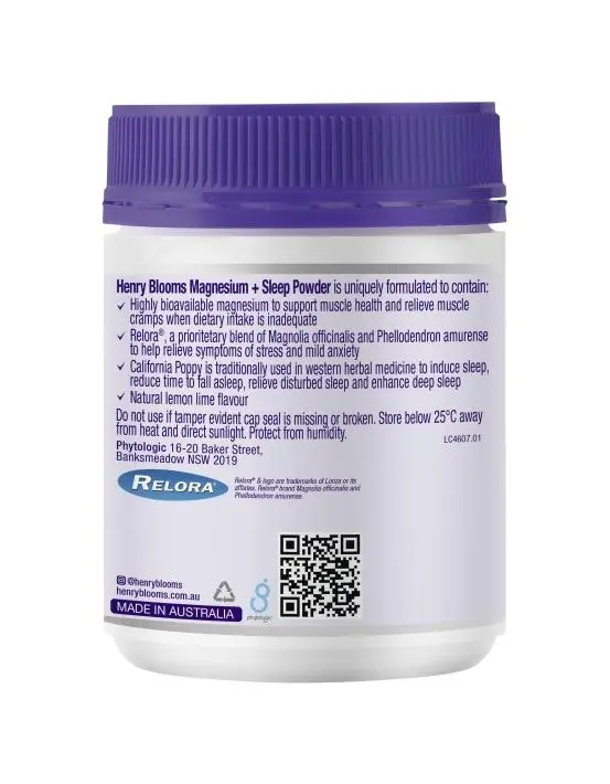 Henry Blooms Magnesium+ Sleep Powder 150g