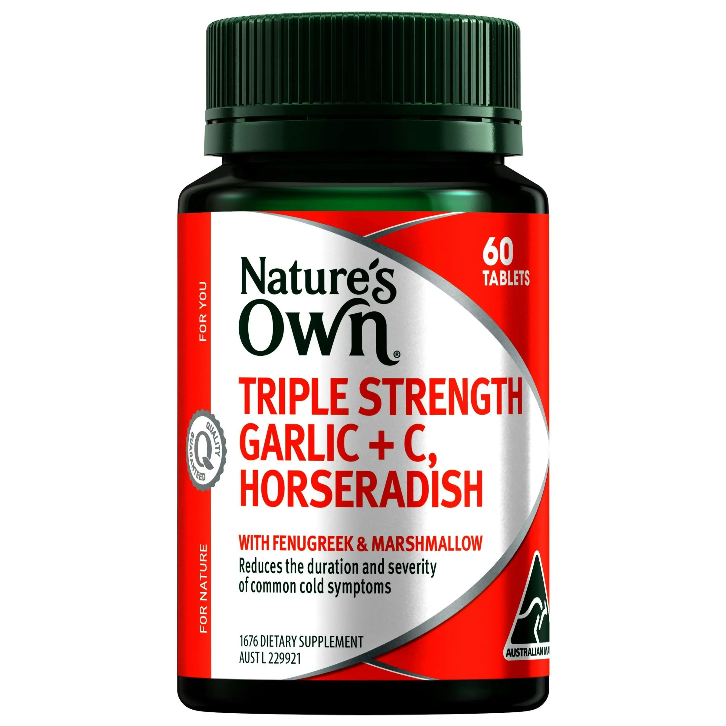 Nature's Own Triple Strength Garlic + C, Horseradish 60 Tablets