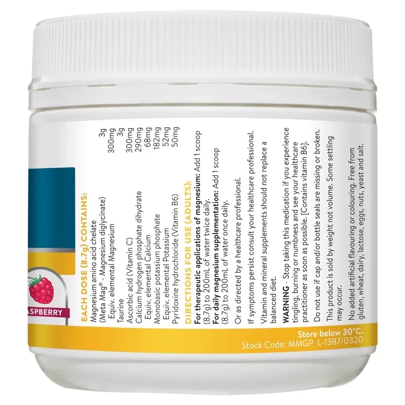 Ethical Nutrients Mega Magnesium Powder Raspberry 200g