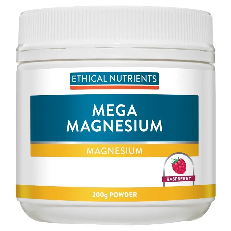 Ethical Nutrients Mega Magnesium Powder Raspberry 200g