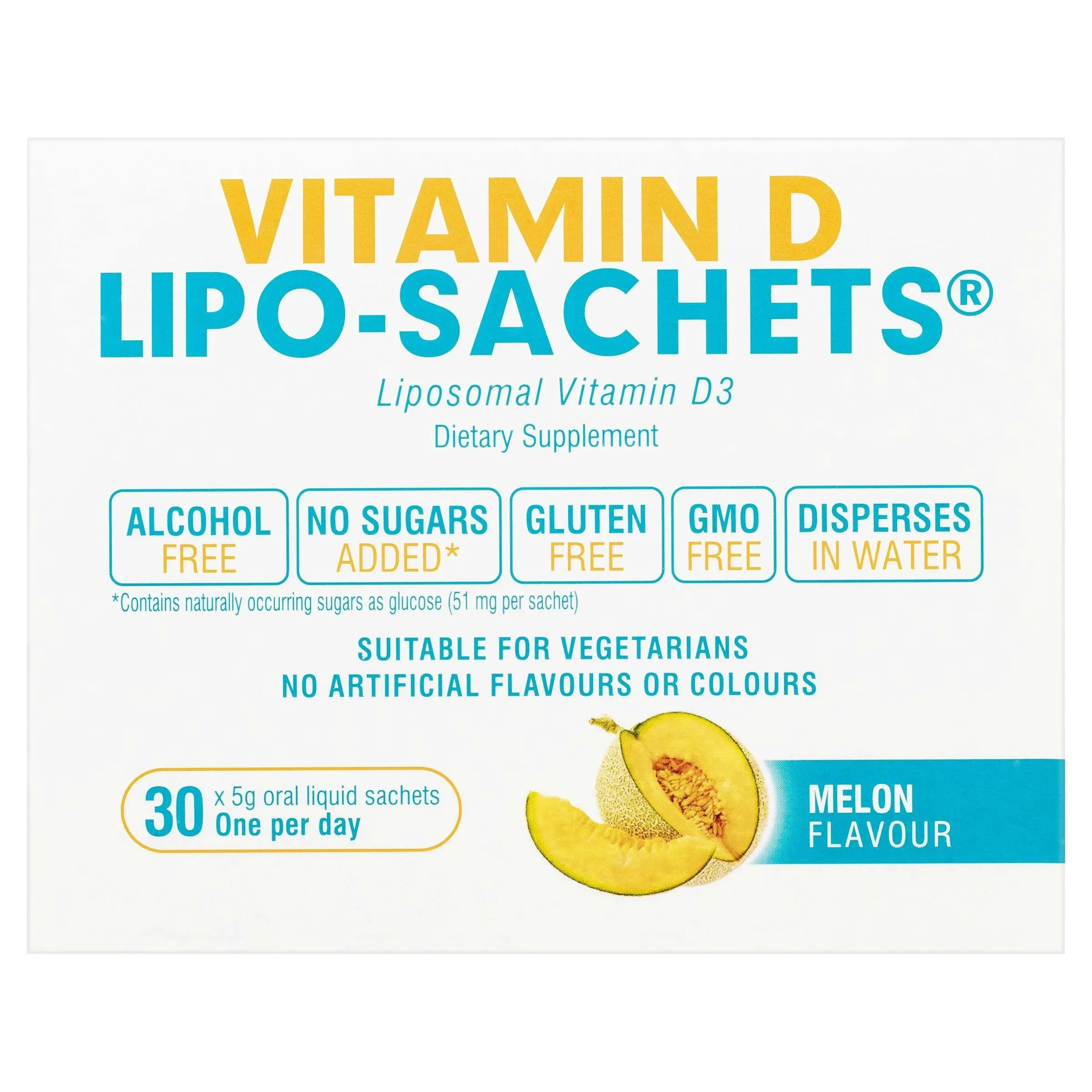 Lipo-Sachets Vitamin D Melon 5g 30 Sachets