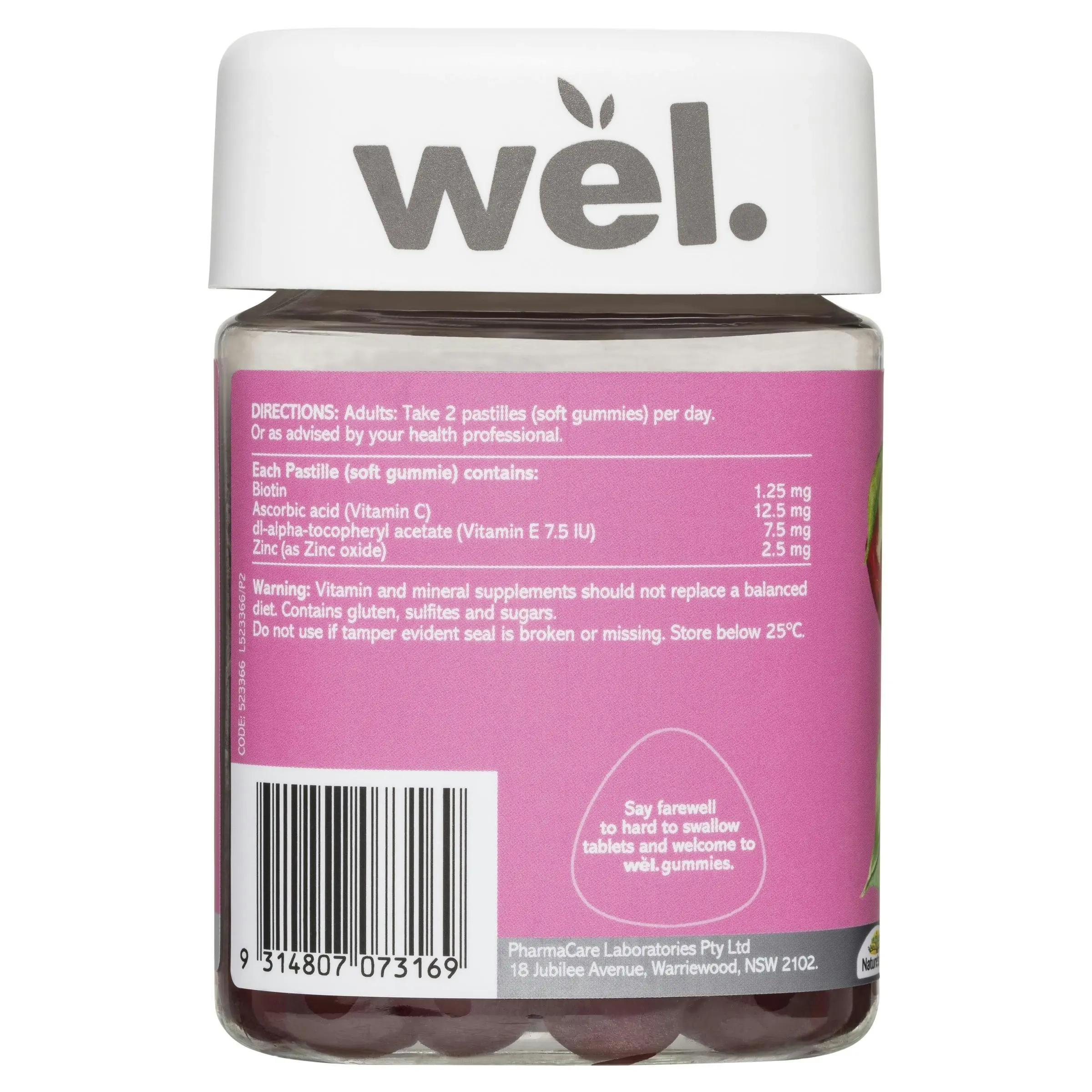 Wel Hair Skin Nails Gummies 60 Pack