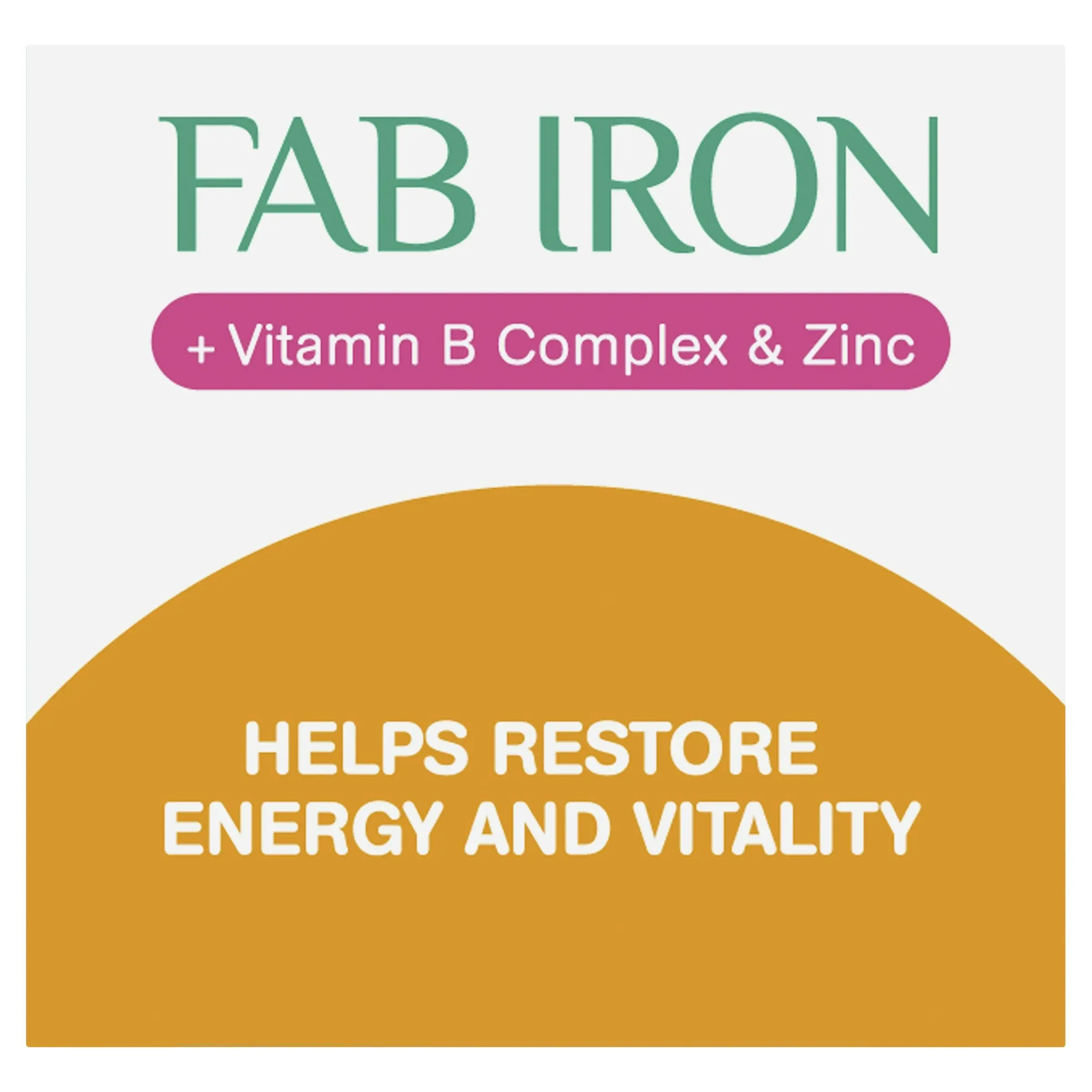 FAB Iron + Vitamin B Complex & Zinc 60 Capsules