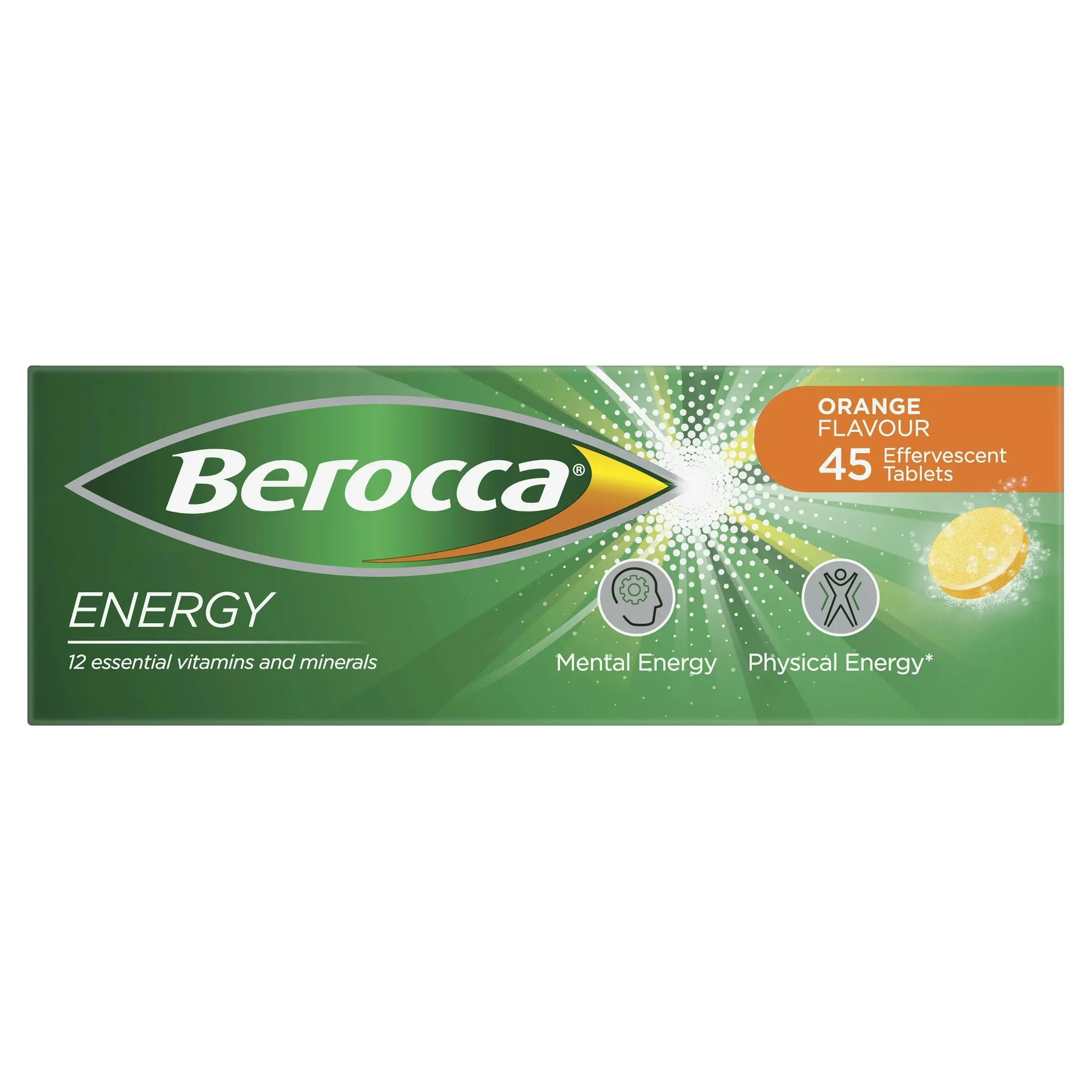 Berocca Energy Orange Effervescent Tablets 45 Pack