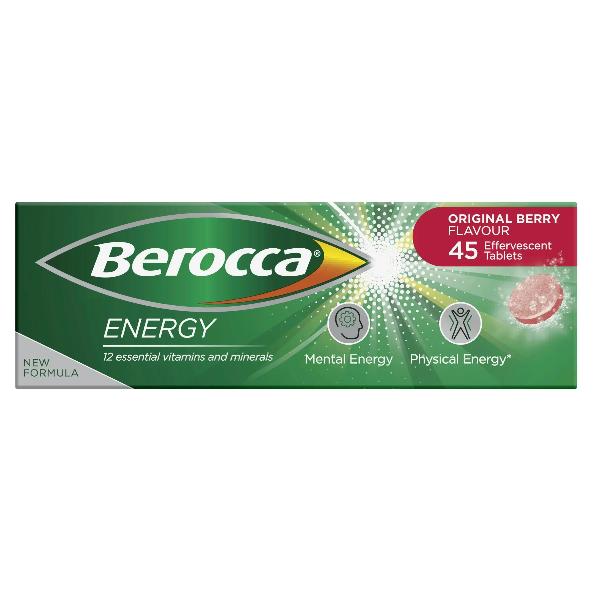 Berocca Energy Original Berry Effervescent Tablets 45 Pack