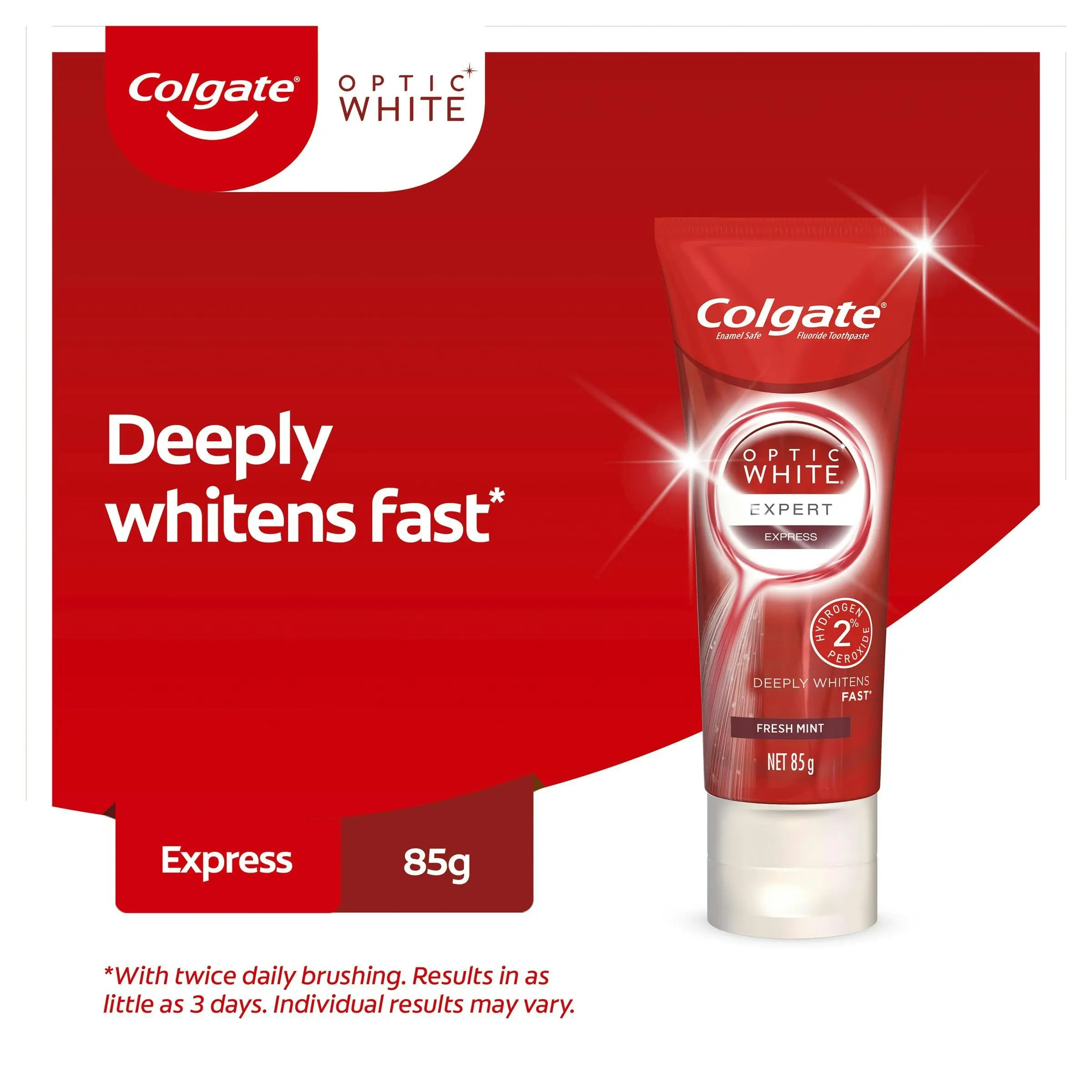 Colgate Optic White Express White Toothpaste With Hydrogen Peroxide 85g