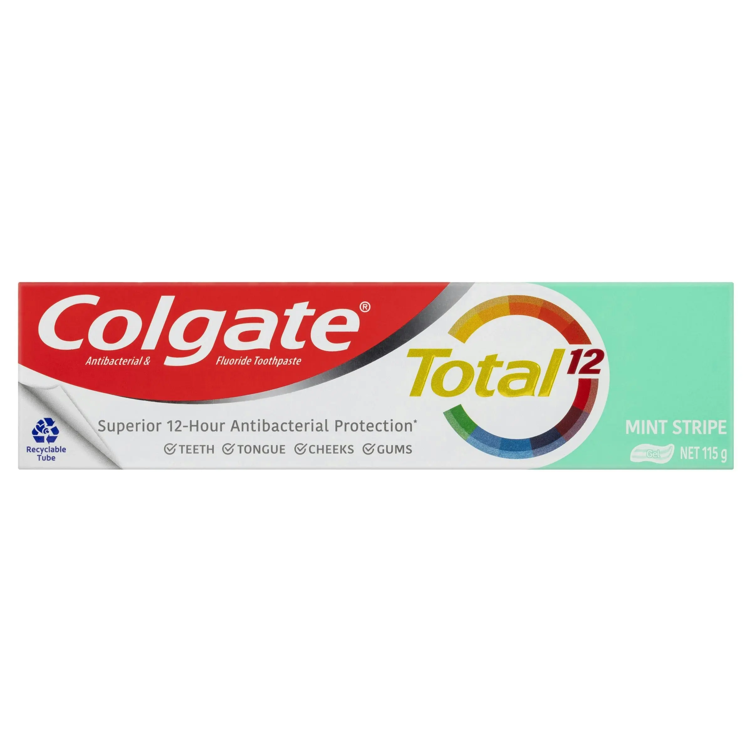 Colgate Total Mint Stripe Antibacterial Fluoride Gel Toothpaste 115g