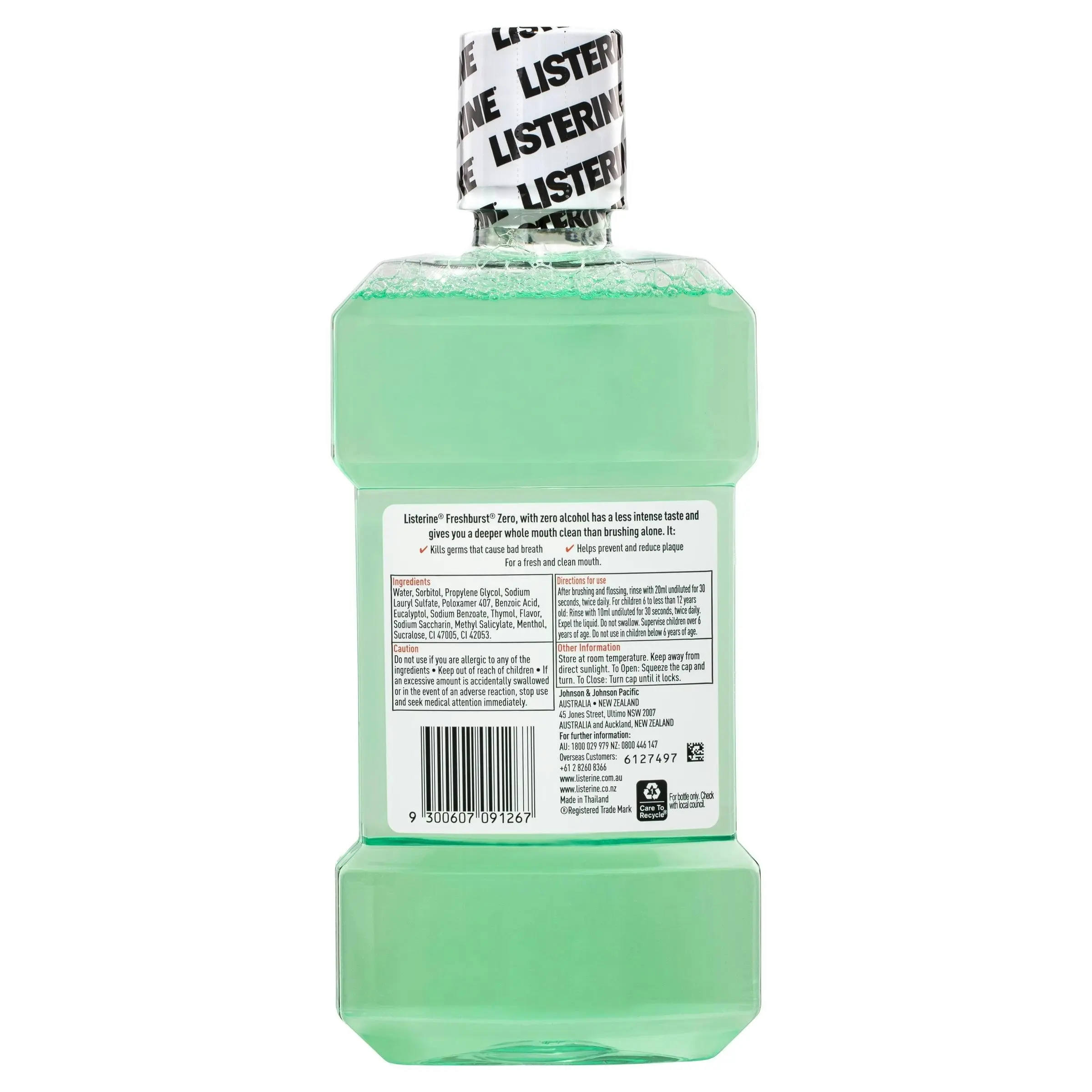 Listerine Mouthwash Freshburst Zero 500ml