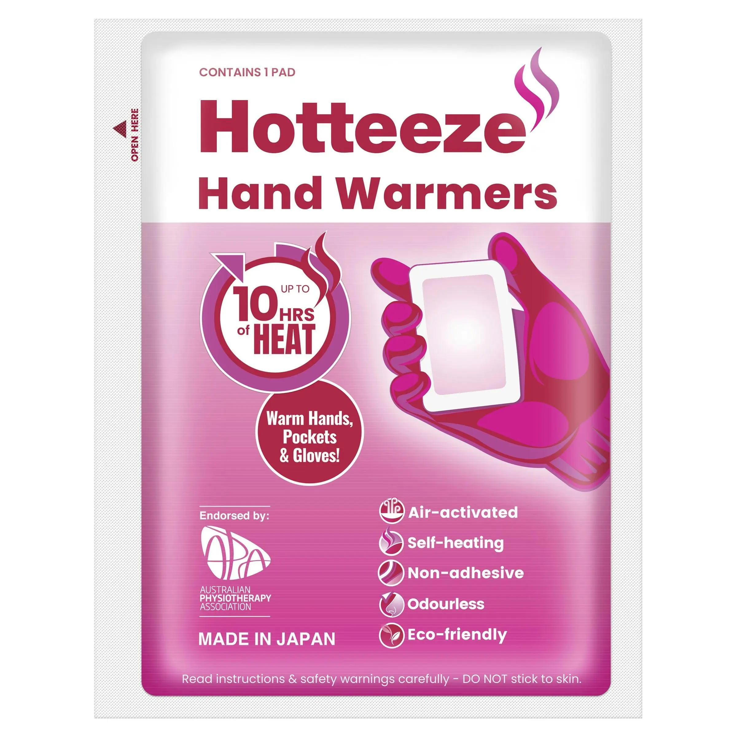 Hotteeze Heat Pads Hand Warmers 10 Pack