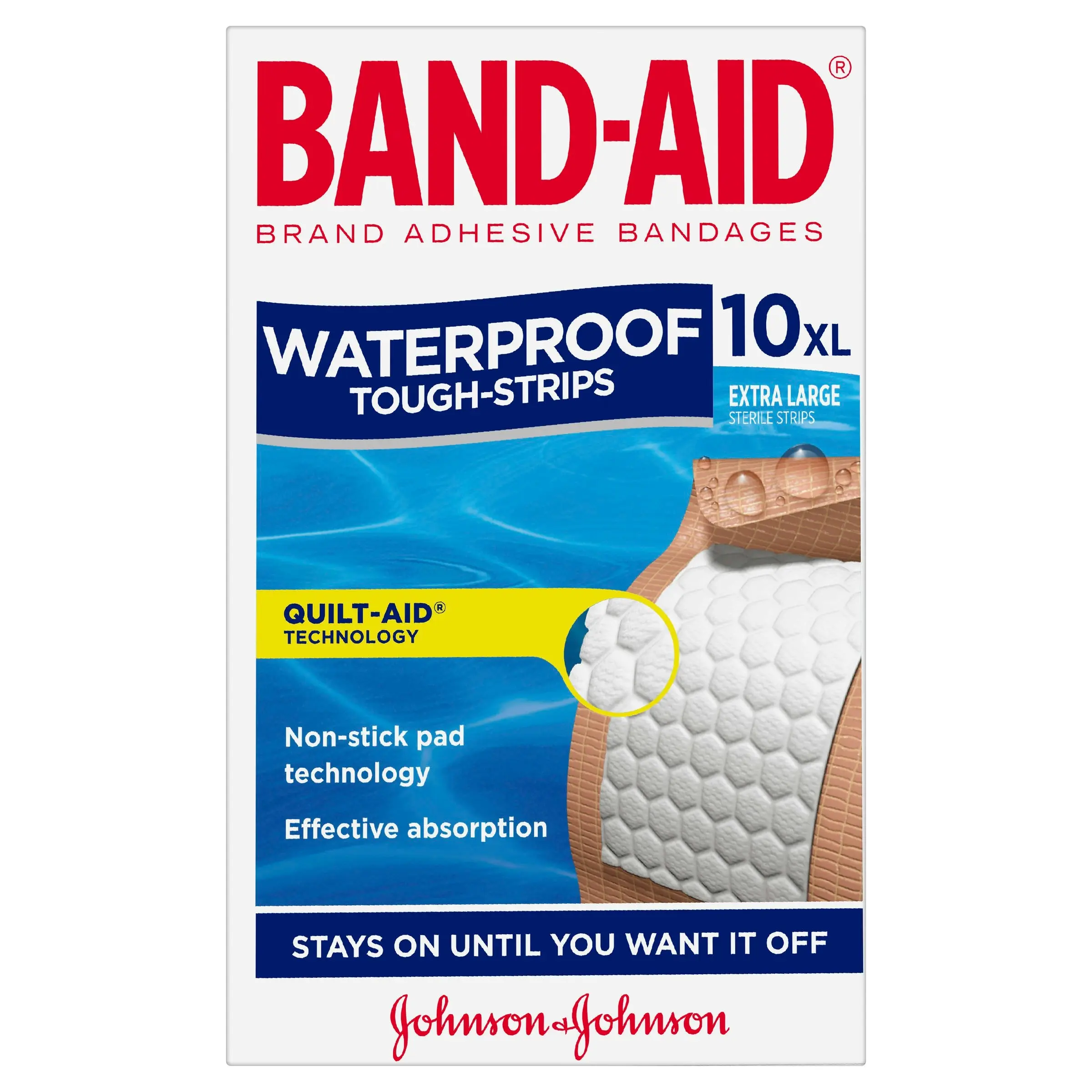 BAND-AID Waterproof Tough Strips Extra Large 10 Pack