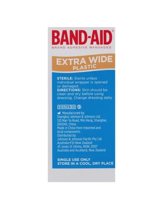 BAND-AID Extra Wide Plastic Strips 40 Pack