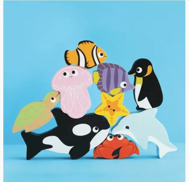 Le Toy Van Petilou Ocean Stacking Animals & Bag