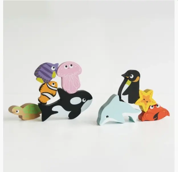 Le Toy Van Petilou Ocean Stacking Animals & Bag