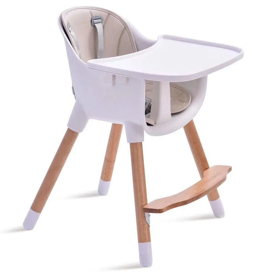 JOY  BABY Amelia 2-in-1 Timber Highchair - Grey