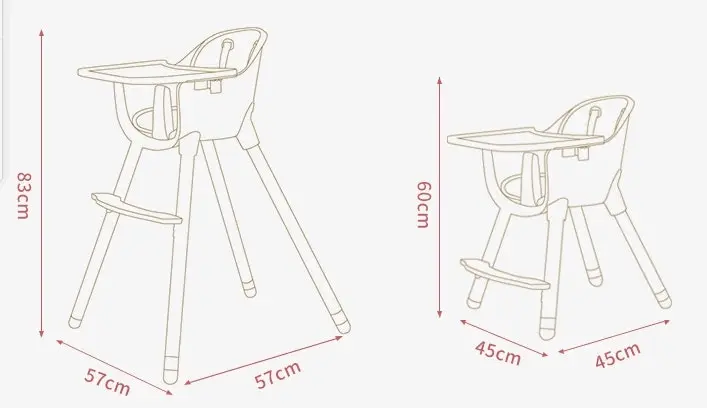 JOY  BABY Amelia 2-in-1 Timber Highchair - Pink