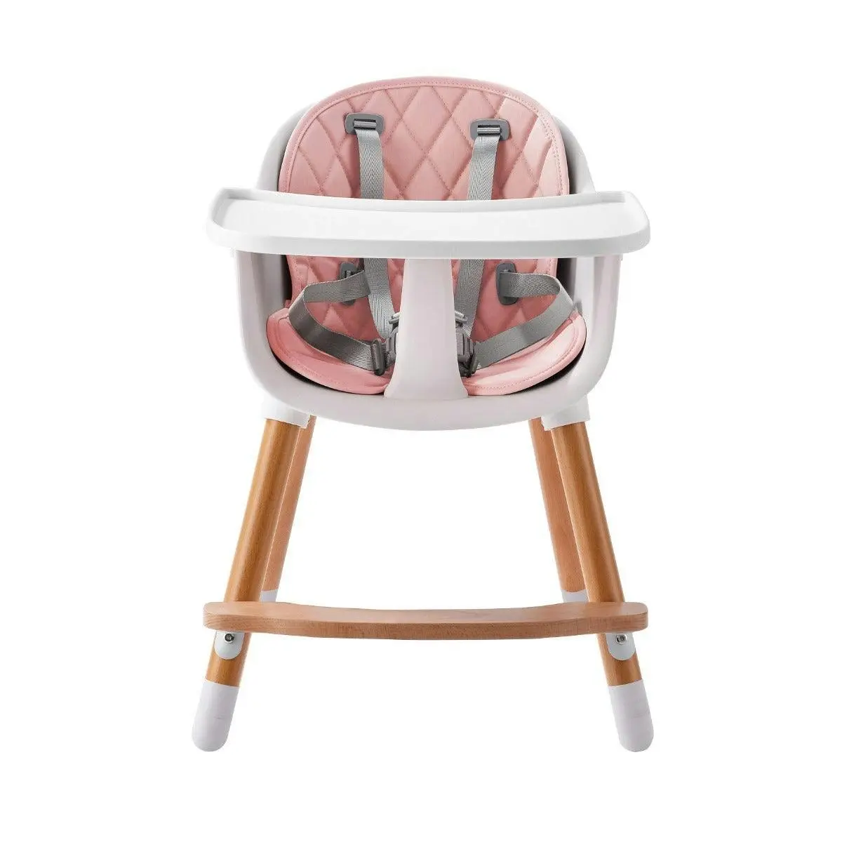 JOY  BABY Amelia 2-in-1 Timber Highchair - Pink