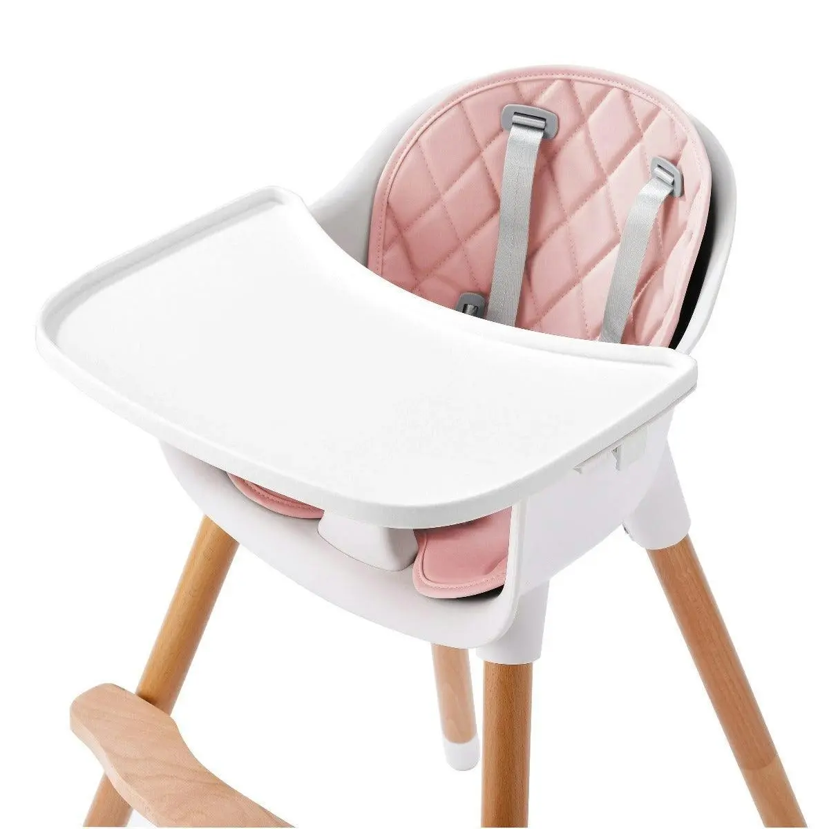 JOY  BABY Amelia 2-in-1 Timber Highchair - Pink