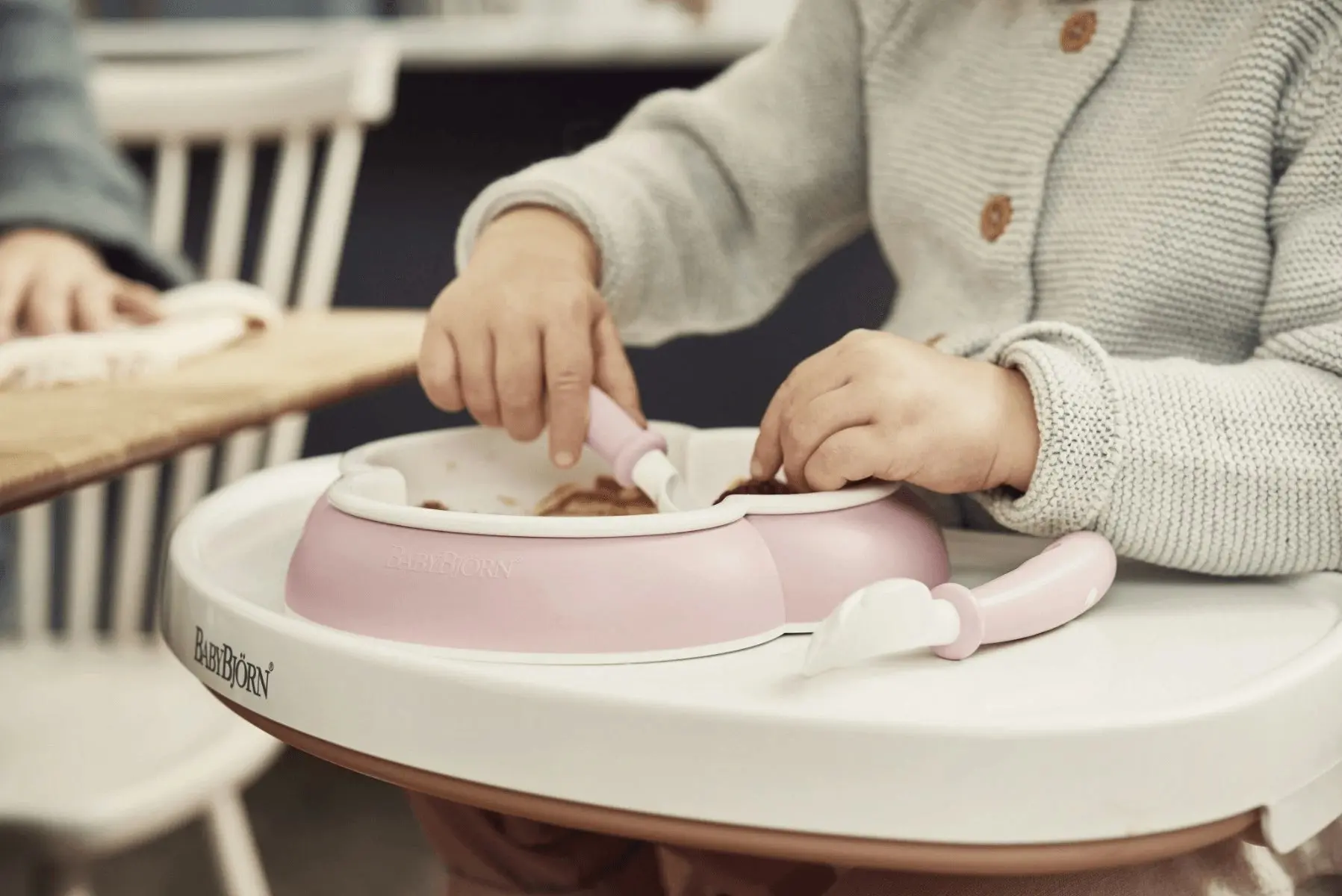 BabyBjorn Baby Plate - Spoon and Fork - Powder Pink 2-pack