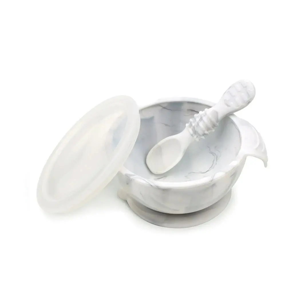 Bumkins Silicone First Feeding Set - Silicone Marble