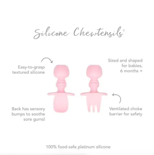 Bumkins Silicone Chewtensils - Pink