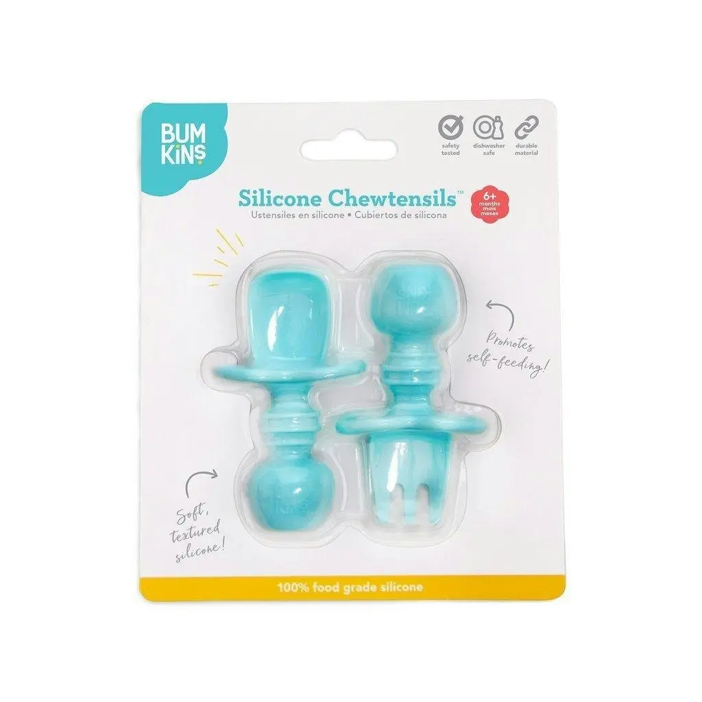 Bumkins Silicone Chewtensils - Light Blue