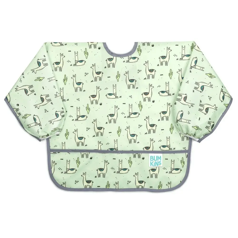 Bumkins Waterproof Sleeved Bib - Llama