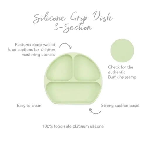 Bumkins Silicone Grip Dish - Sage