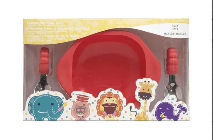 Marcus & Marcus Toddler Mealtime Set - Marcus the Lion - Red