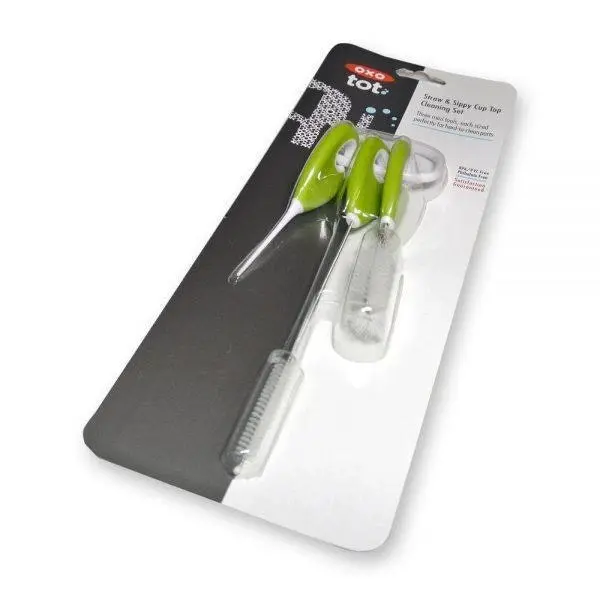 OXO Tot On-the-Go Straw & Sippy Cup Top Cleaning Set - Green