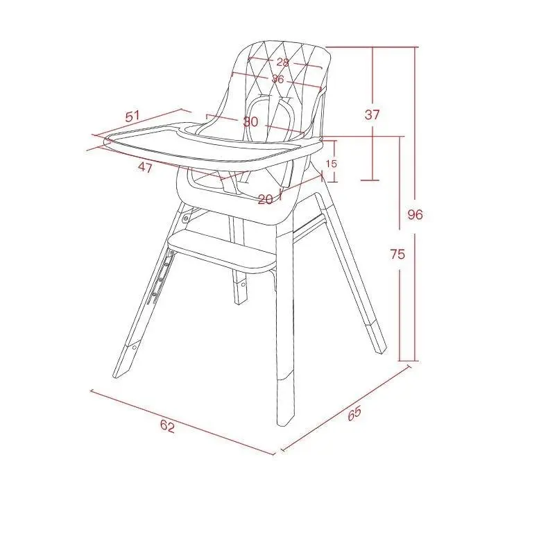 Joy Baby Ellie 2 in 1 Bar Stool Highchair - Grey