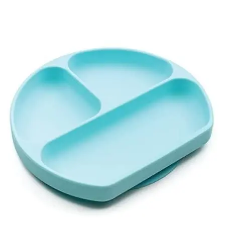 Bumkins Silicone Grip Dish + Lid - Blue