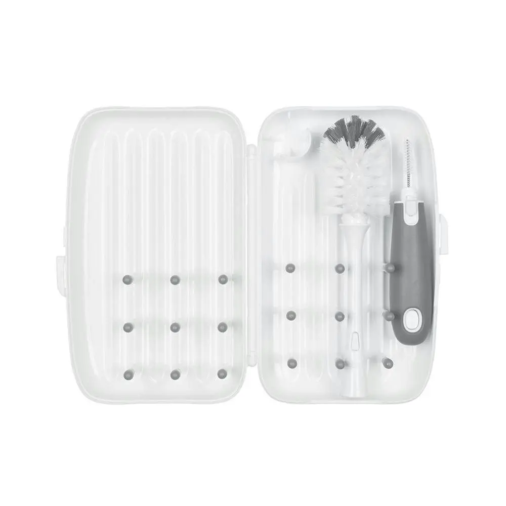 OXO Tot On-the-Go Drying Rack & Bottle Brush - Grey