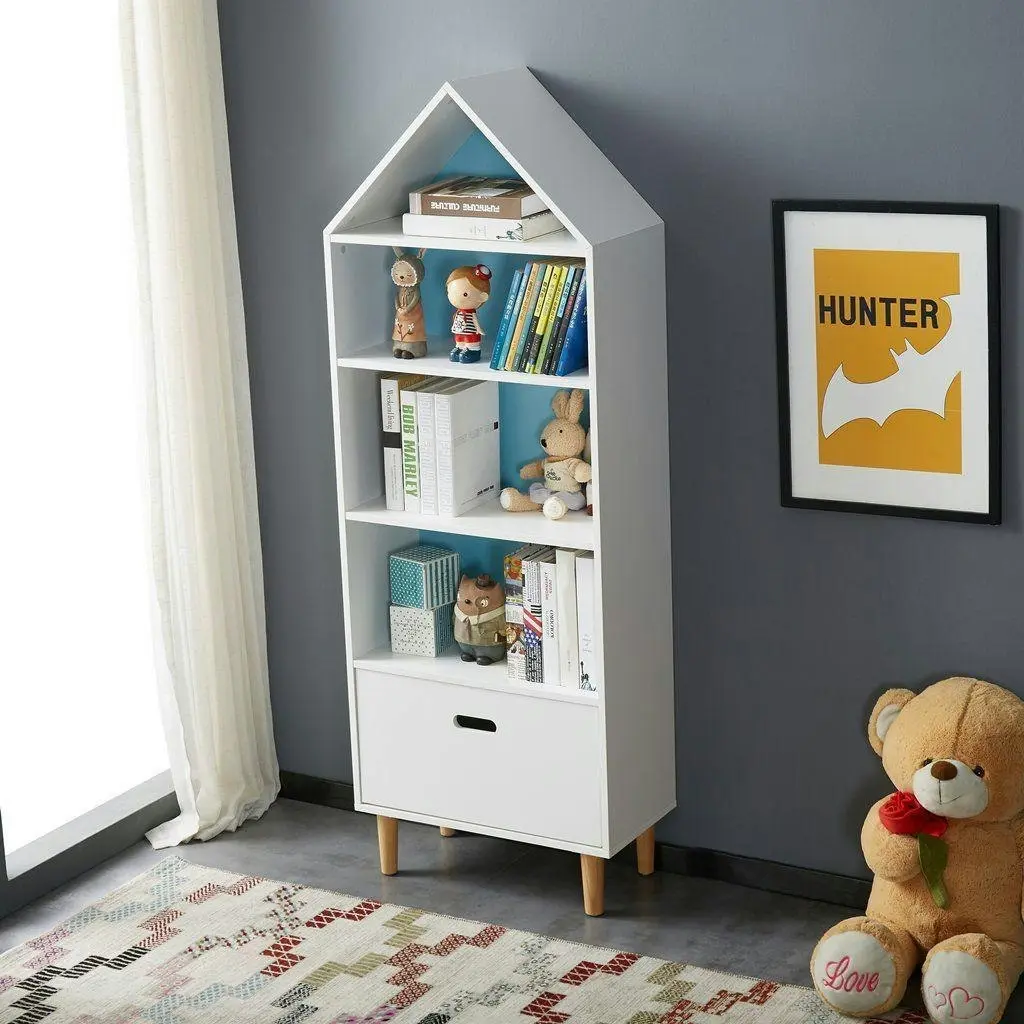 All 4 Kids White Ivy Tall Kids Bookcase Storage Unit