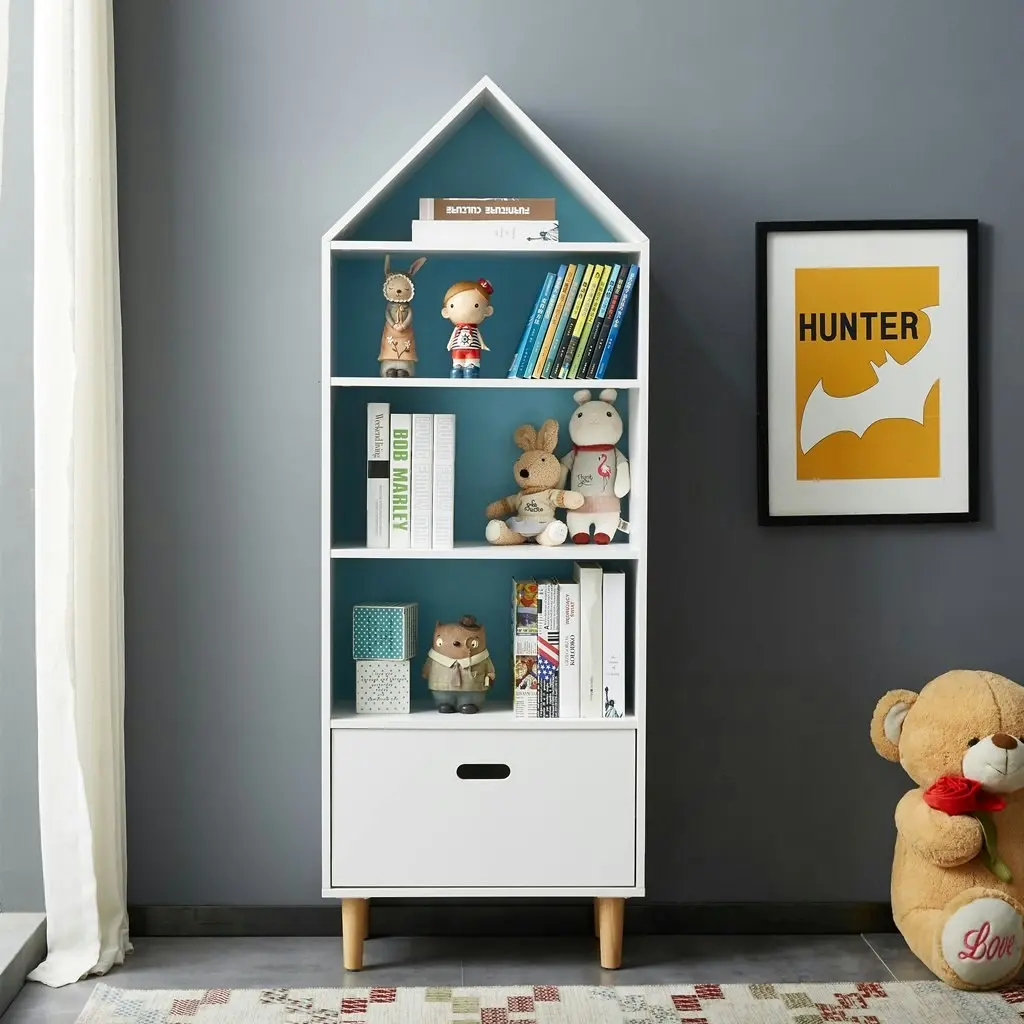 All 4 Kids White Ivy Tall Kids Bookcase Storage Unit