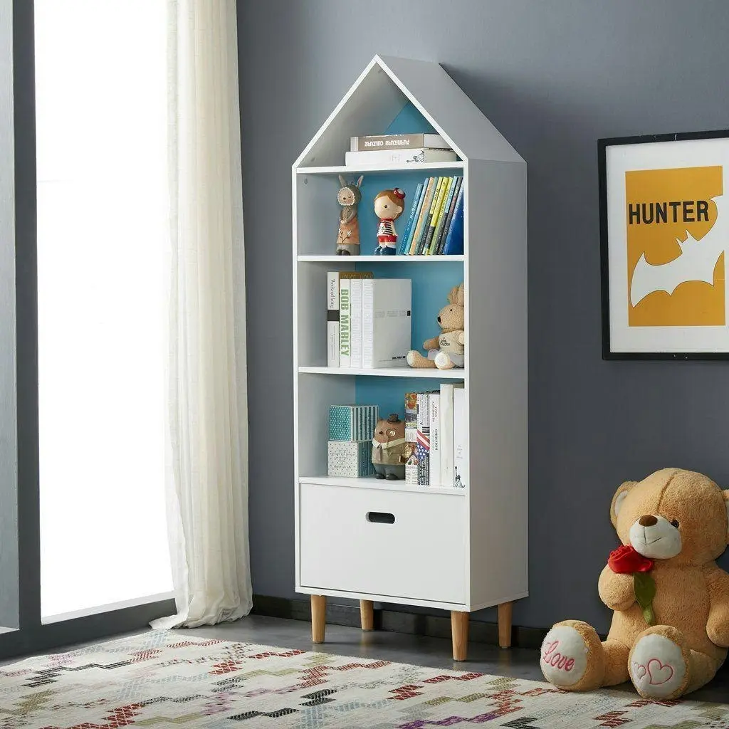 All 4 Kids White Ivy Tall Kids Bookcase Storage Unit