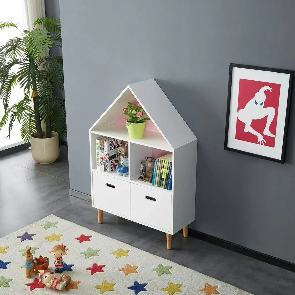 All 4 Kids White Ivy Low Kids Bookcase Storage Unit