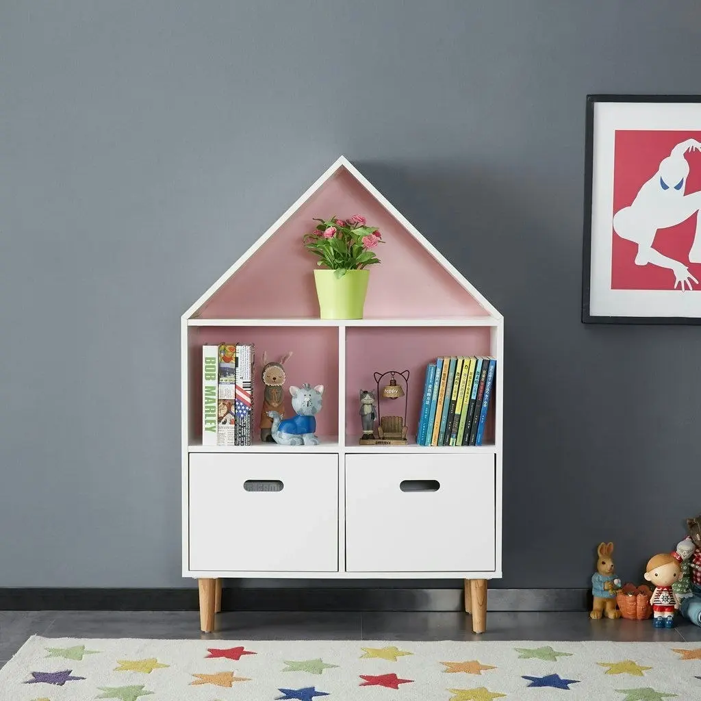 All 4 Kids White Ivy Low Kids Bookcase Storage Unit