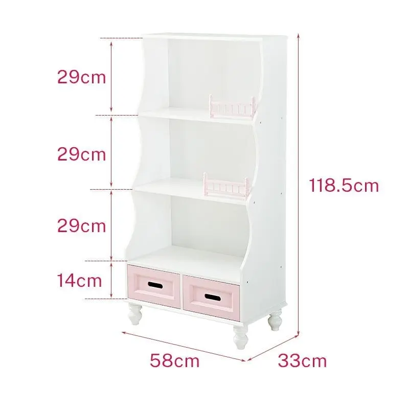 All 4 Kids Gloria Pink Bookcase Book Shelf Storage Unit