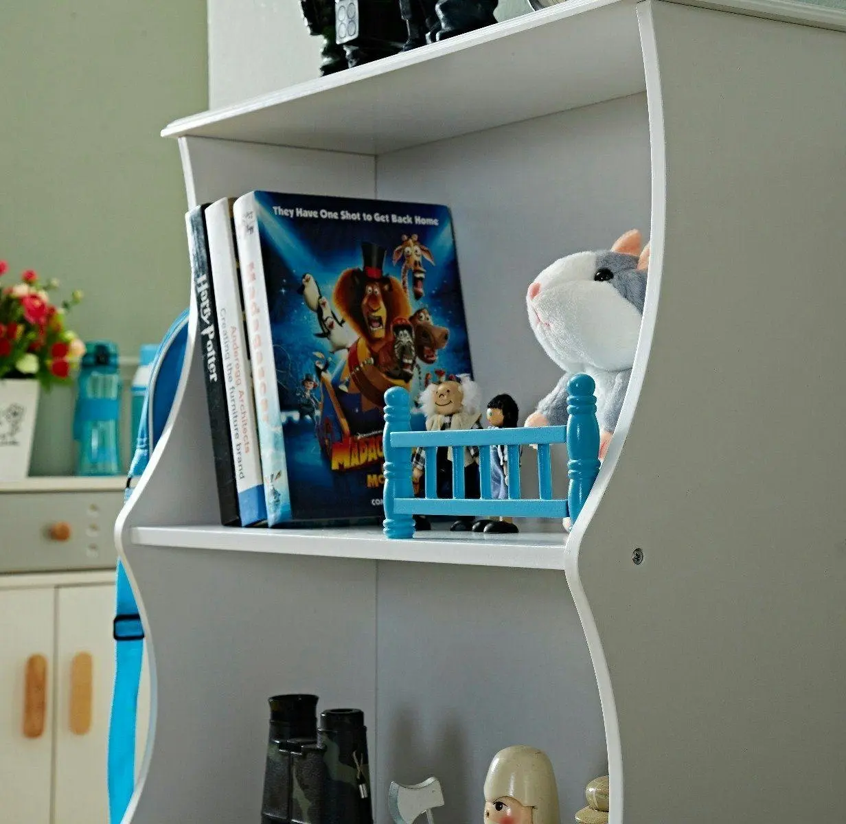 All 4 Kids Gloria Blue Bookcase Book Shelf Storage Unit