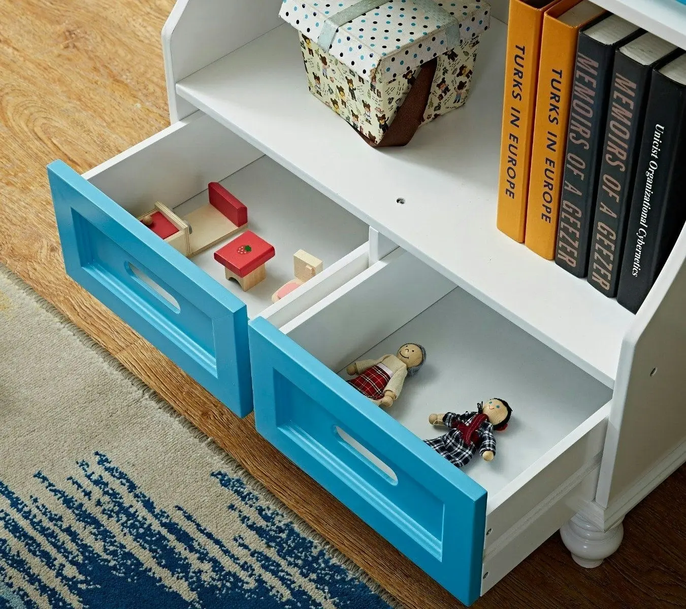 All 4 Kids Gloria Blue Bookcase Book Shelf Storage Unit