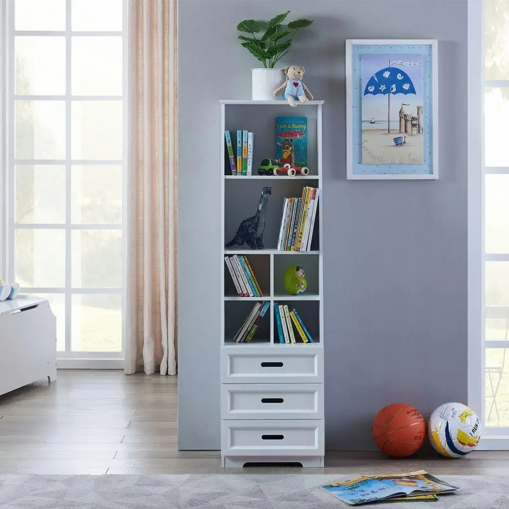 All 4 Kids Candice White Bookcase Book Shelf Storage Unit