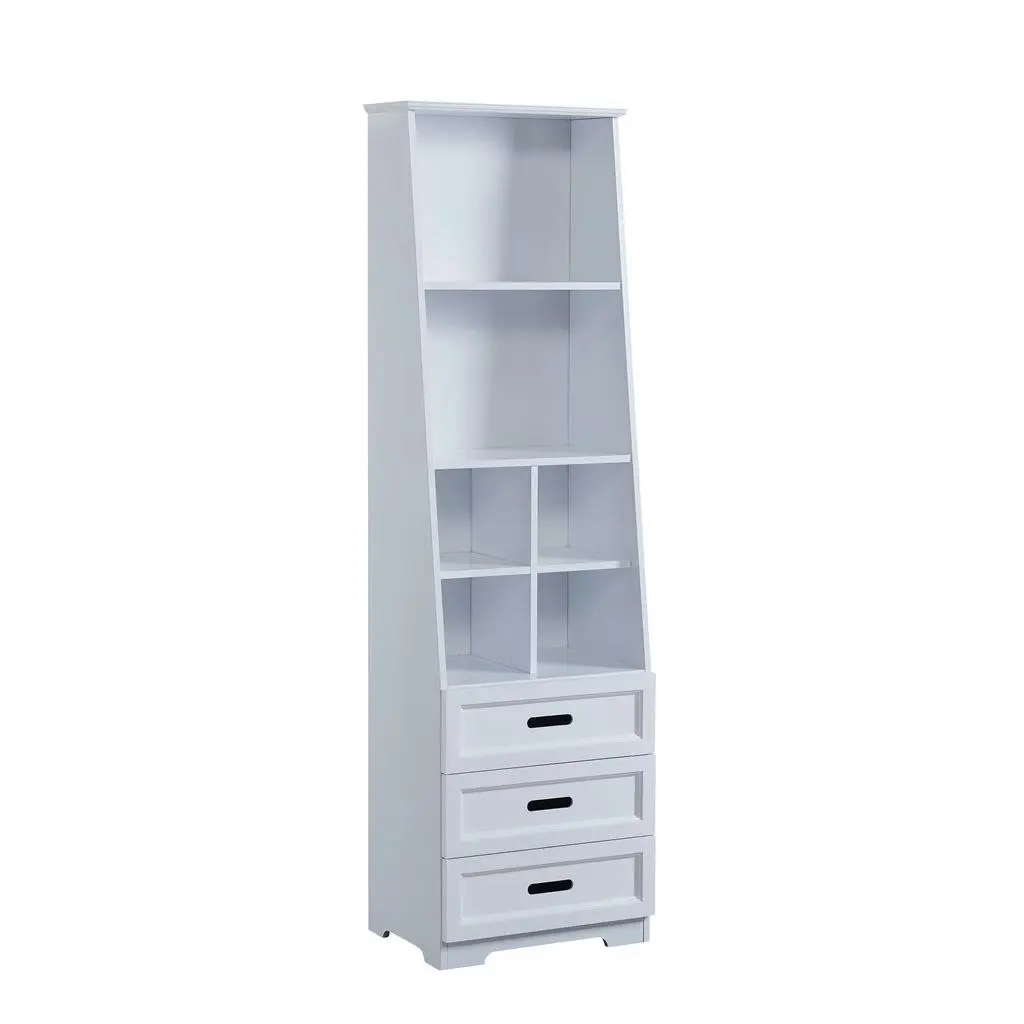 All 4 Kids Candice White Bookcase Book Shelf Storage Unit