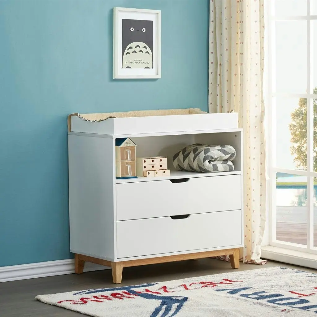 Joy Baby Aurora 2 Drawers Chest of Draw with Change Table - White