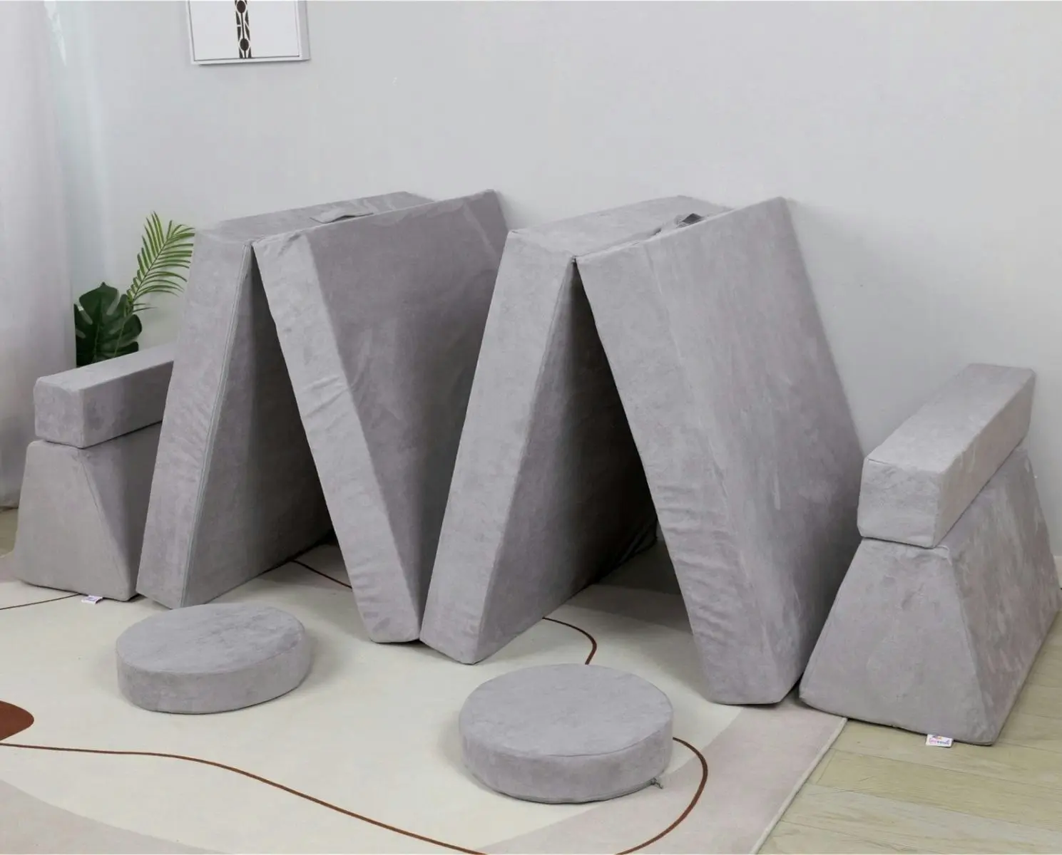 All 4 Kids Ethan 10 PCS Play Couch - Grey