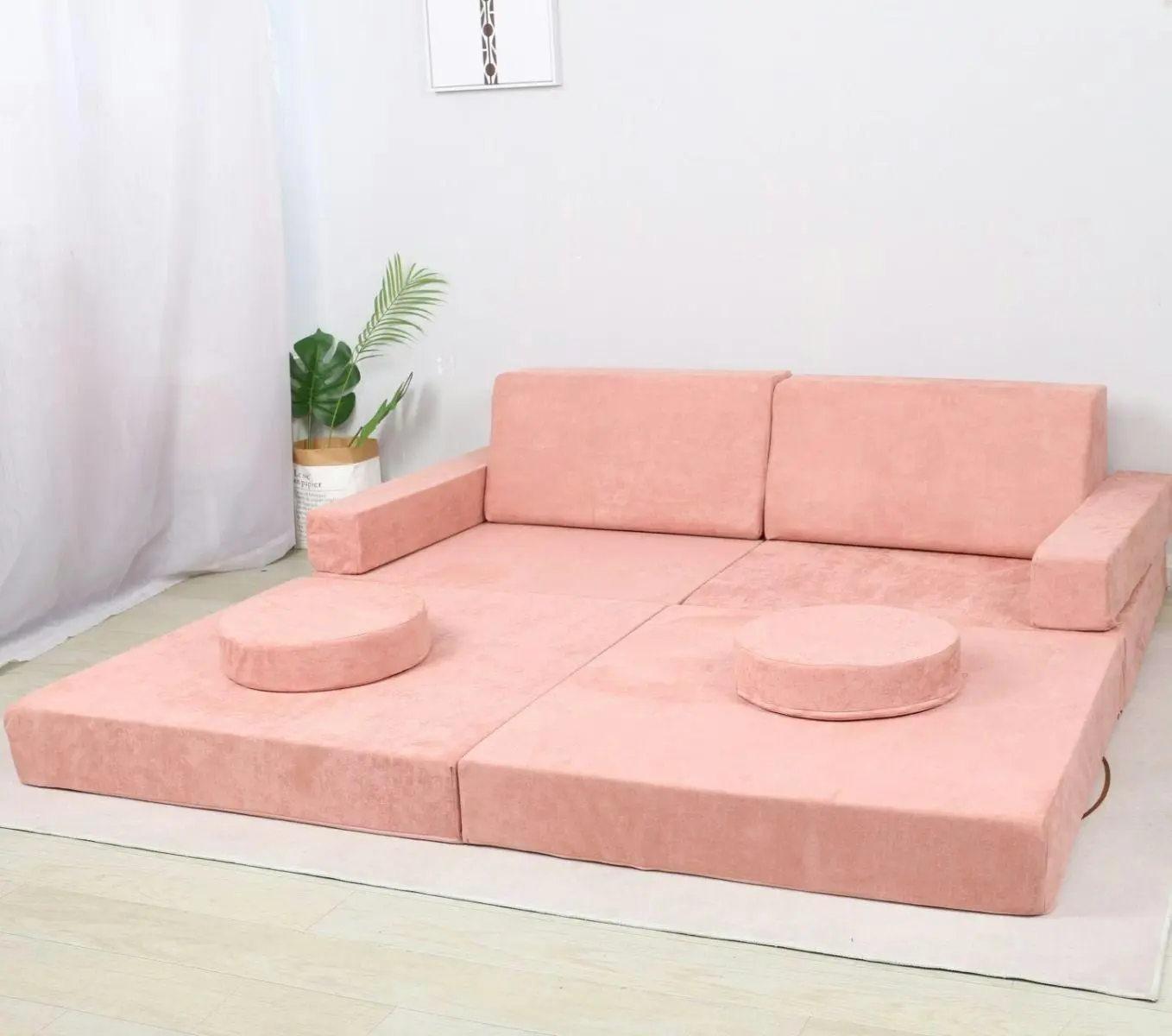 All 4 Kids Ethan 10 PCS Play Couch - Rose