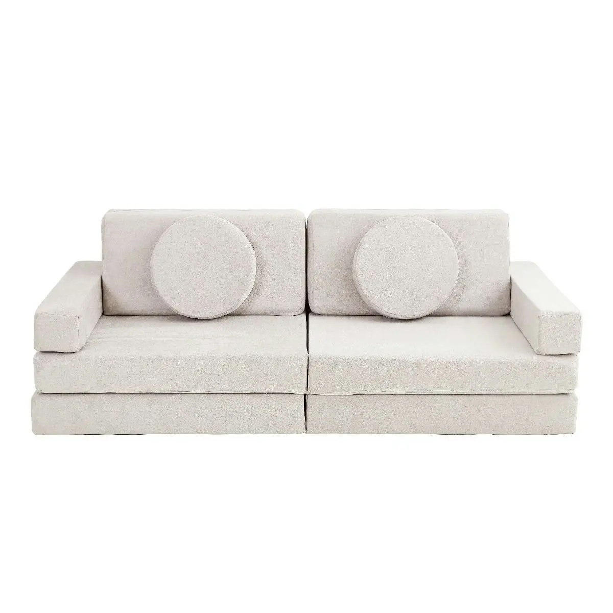 All 4 Kids Ethan 10 PCS Modular Play Couch - Cream