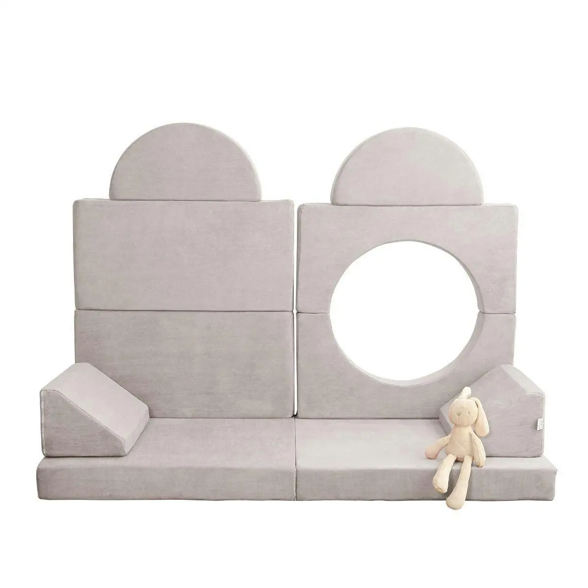 All 4 Kids Ollie 10 PCS Modular Play Couch Set - Cream