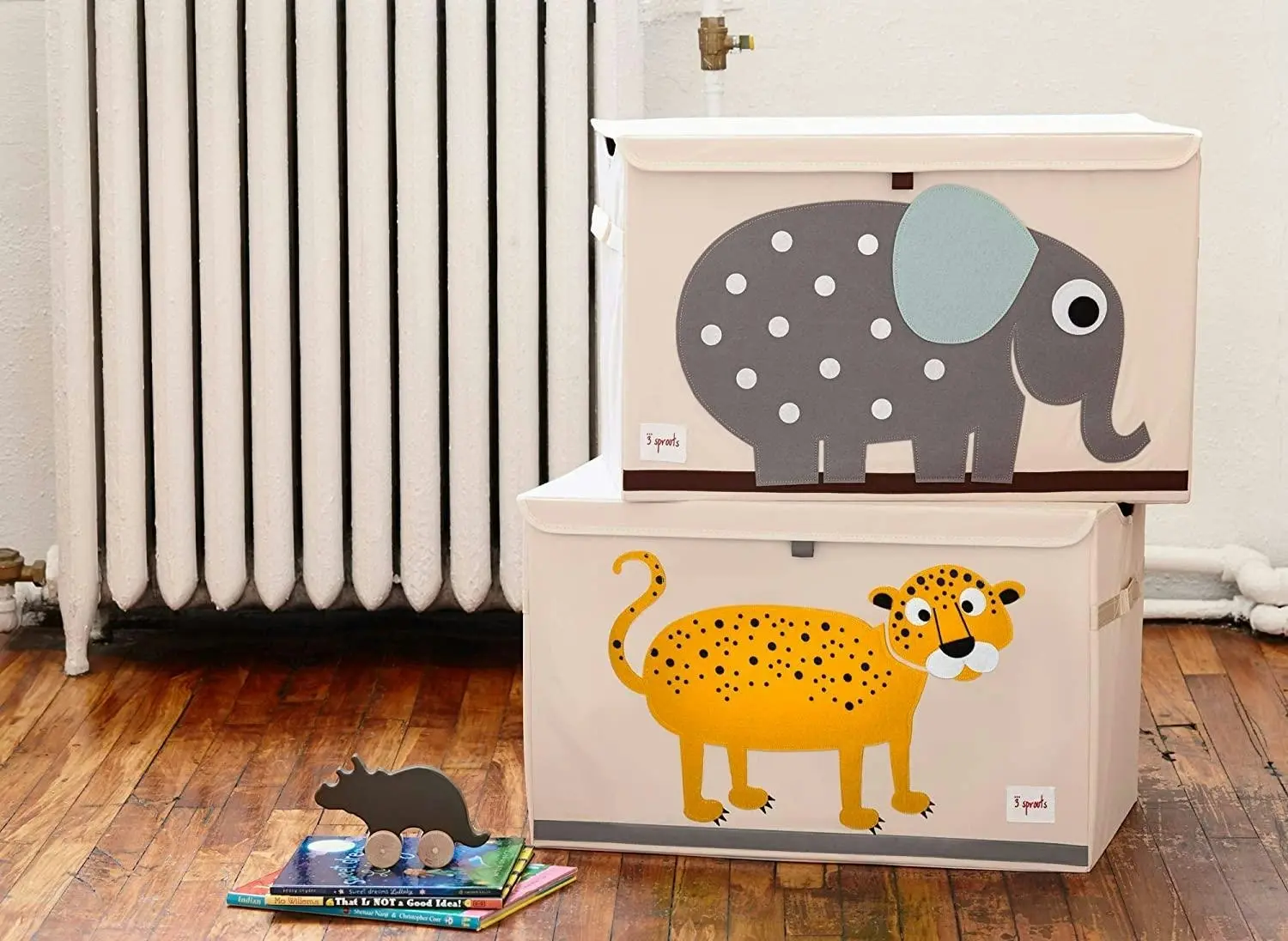 3 Sprouts Toy Chest - Orange Leopard