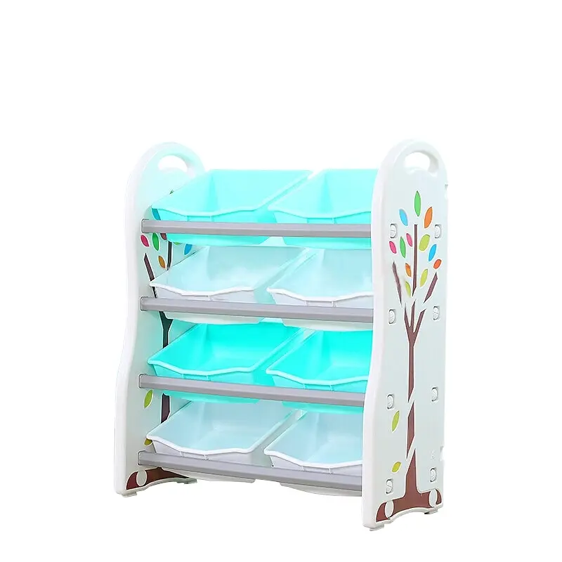 All 4 Kids Addison 4 Tier 8 Bin Kids Toy Box Storage Unit - Powder Blue